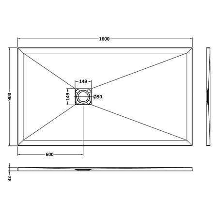 Nuie Rectangular Slimline Shower Tray (8 sizes, White) - Brandnew Bathroom