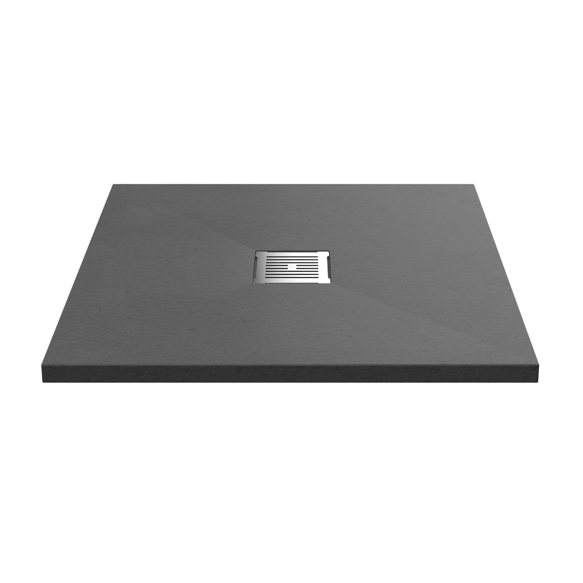 Nuie Square Slimline Shower Tray (2 sizes, Grey) - Brand New Bathrooms
