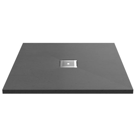 Nuie Square Slimline Shower Tray (2 sizes, Grey) - Brand New Bathrooms
