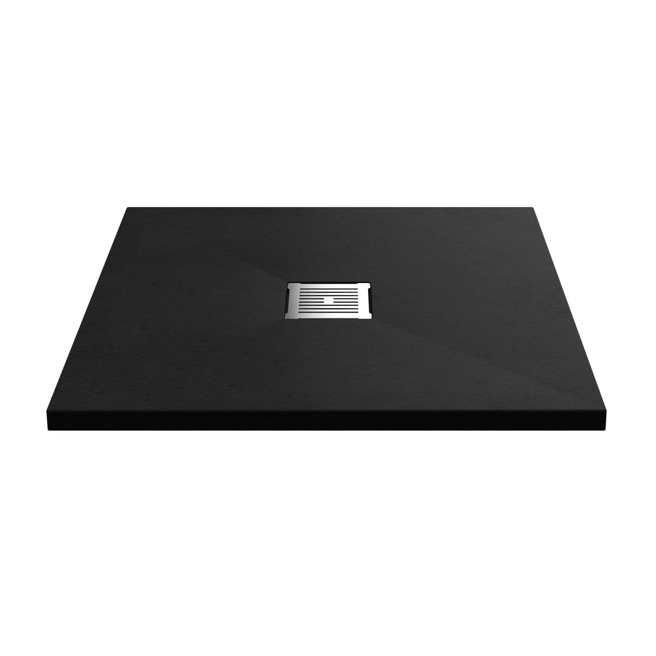 Nuie Square Slimline Shower Tray (2 sizes, Black) - Brand New Bathrooms