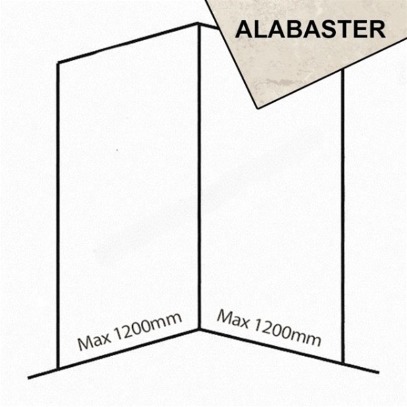 Bushboard Nuance Corner Pack A2 (for Shower Enclosures up to 1200mm) Alabaster - Brand New Bathrooms