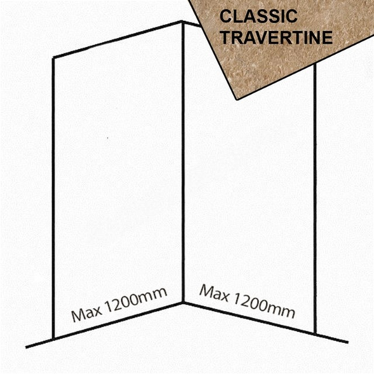Bushboard Nuance Corner Pack A2 (for Shower Enclosures up to 1200mm) Classic Travertine - Brand New Bathrooms
