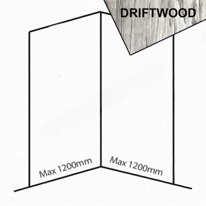 Bushboard Nuance Corner Pack A2 (for Shower Enclosures up to 1200mm) Driftwood - Brand New Bathrooms