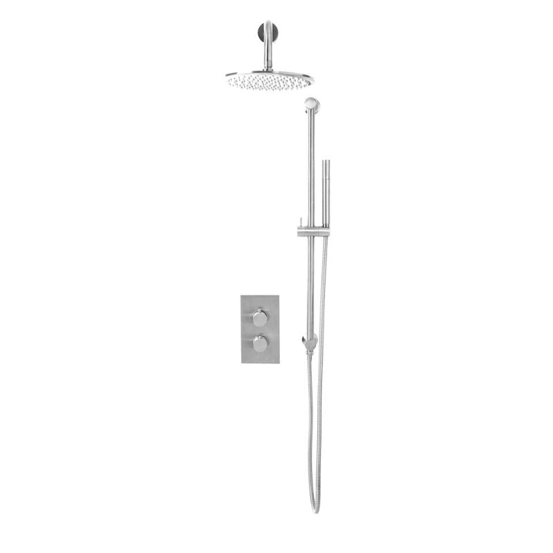 Scudo Core Round Handle With Head & Handset Riser Kit (5 Colours) - Brand New Bathrooms