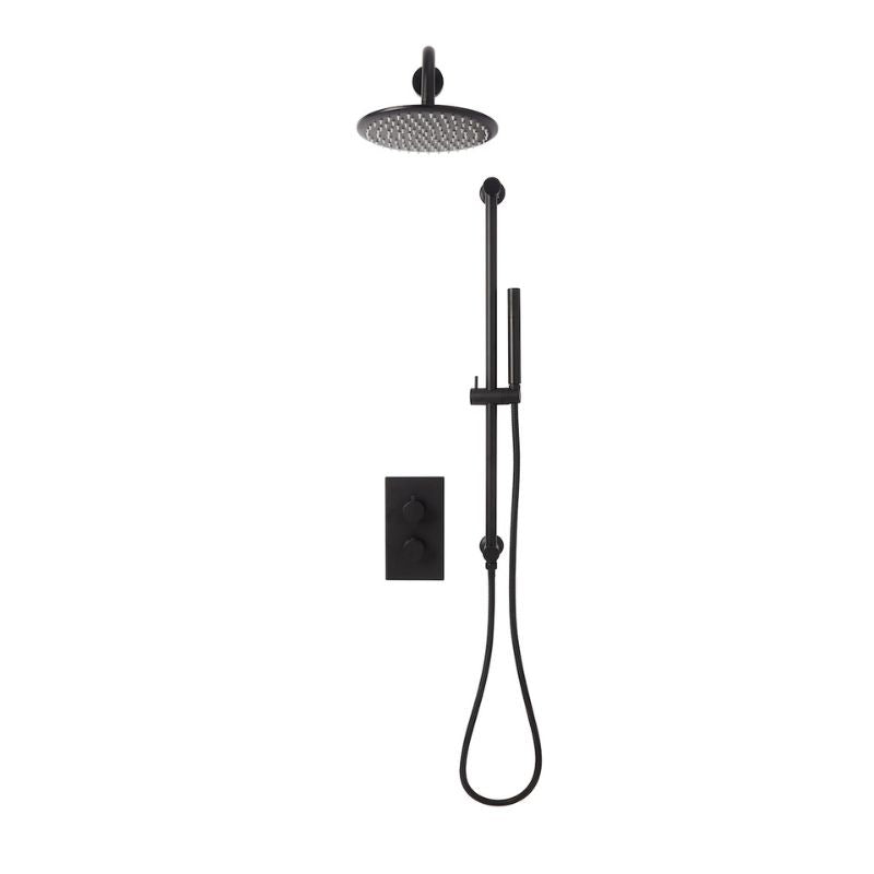 Scudo Core Round Handle With Head & Handset Riser Kit (5 Colours) - Brand New Bathrooms