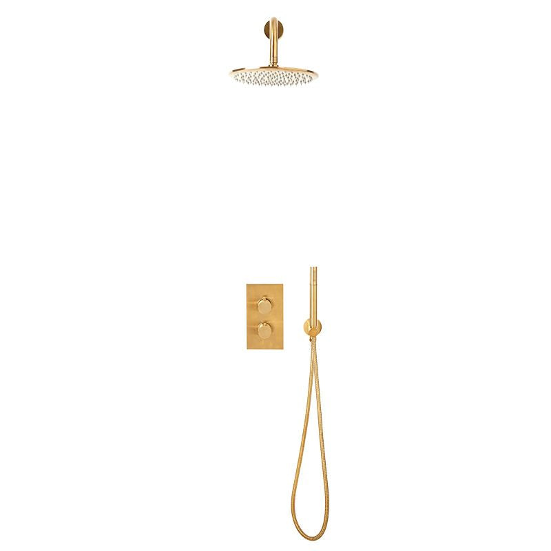 Scudo Core Round Handle Shower Arm, Drench Head Handset & Mounting Bracket (5 colours) - Brand New Bathrooms