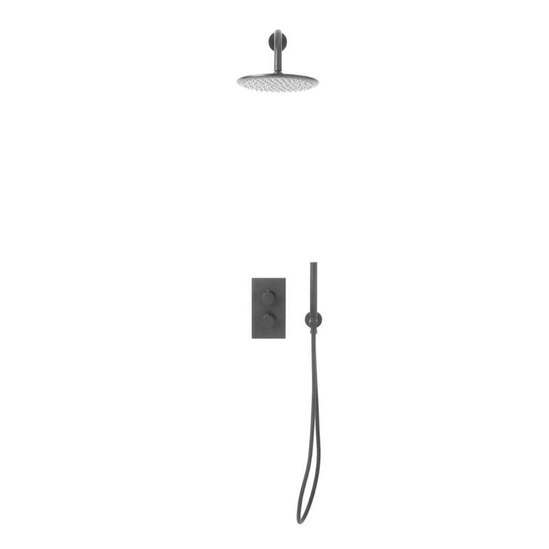 Scudo Core Round Handle Shower arm Drench Head Handset & Mounting Bracket (5 Colours) - Brand New Bathrooms