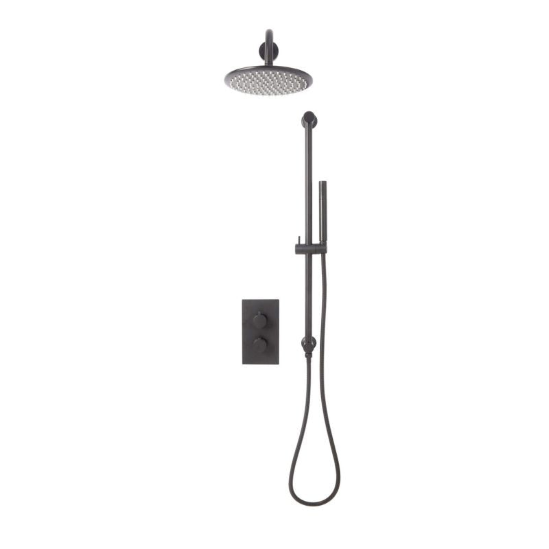 Scudo Core Round Handle With Head & Handset Riser Kit (5 Colours) - Brand New Bathrooms