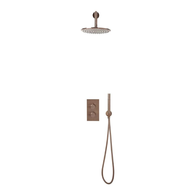 Scudo Core Round Handle Shower arm Drench Head Handset & Mounting Bracket (5 Colours) - Brand New Bathrooms