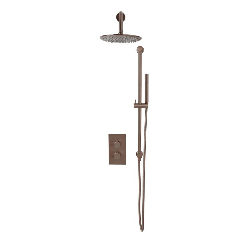 Scudo Core Round Handle With Head & Handset Riser Kit (5 Colours) - Brand New Bathrooms