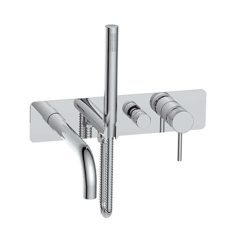 Scudo Core Wall Mounted Bath & Shower Mixer & Handset (1 size, 5 colours) - Brand New Bathrooms