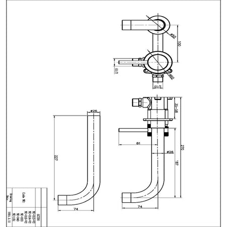 Scudo Core Wall Mounted Basin Mono Mixer and Filler (3 colours) - Brand New Bathrooms