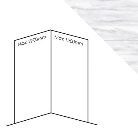 Bushboard Nuance Corner Pack A3 (for Shower Enclosures up to 1200mm) Estremox Tile - Brand New Bathrooms
