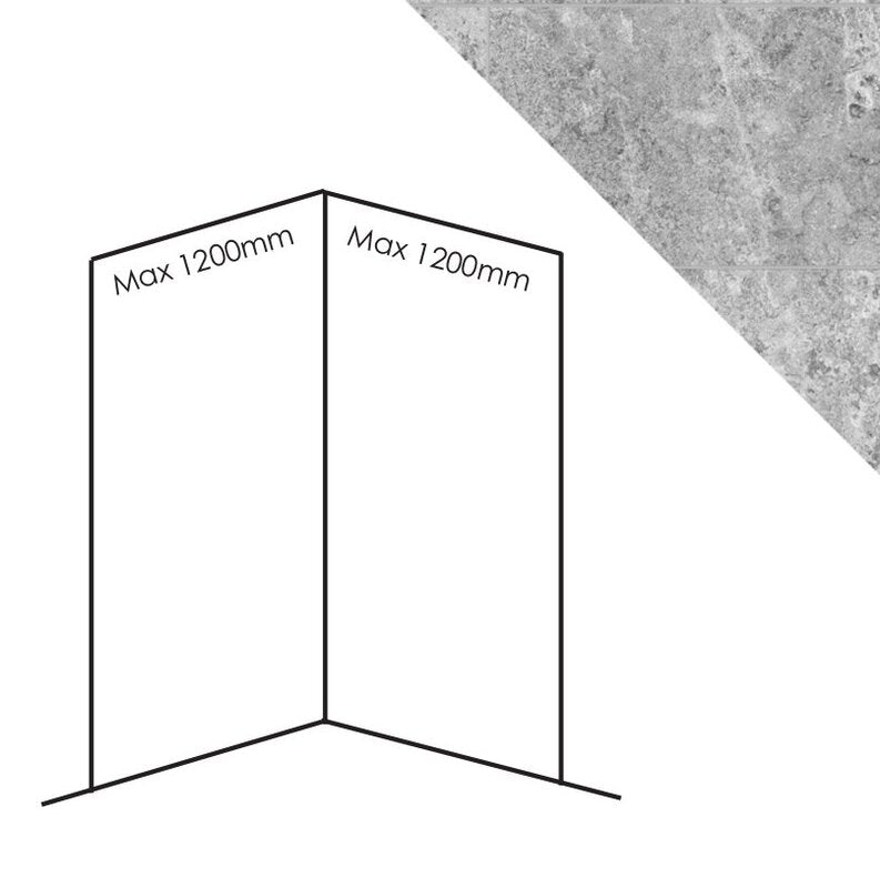 Bushboard Nuance Corner Pack A3 (for Shower Enclosures up to 1200mm) Fossil Tile - Brand New Bathrooms