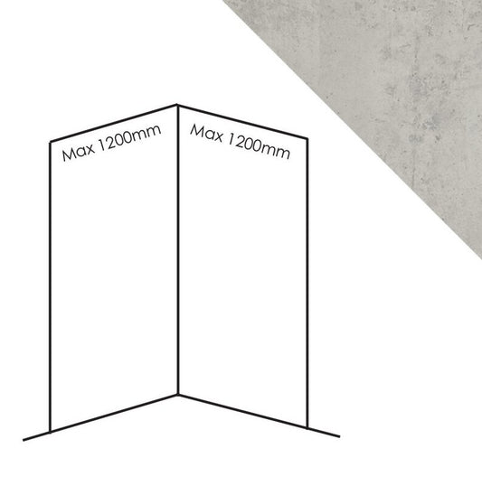 Bushboard Nuance Corner Pack A3 (for Shower Enclosures up to 1200mm) Light Portland - Brand New Bathrooms