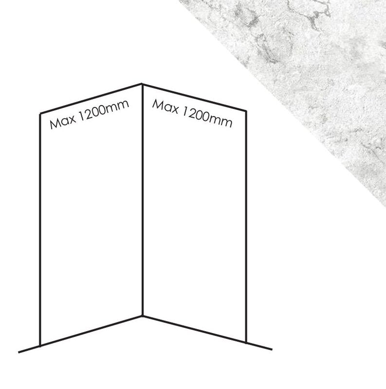 Bushboard Nuance Corner Pack A3 (for Shower Enclosures up to 1200mm) Misuo Marble - Brand New Bathrooms
