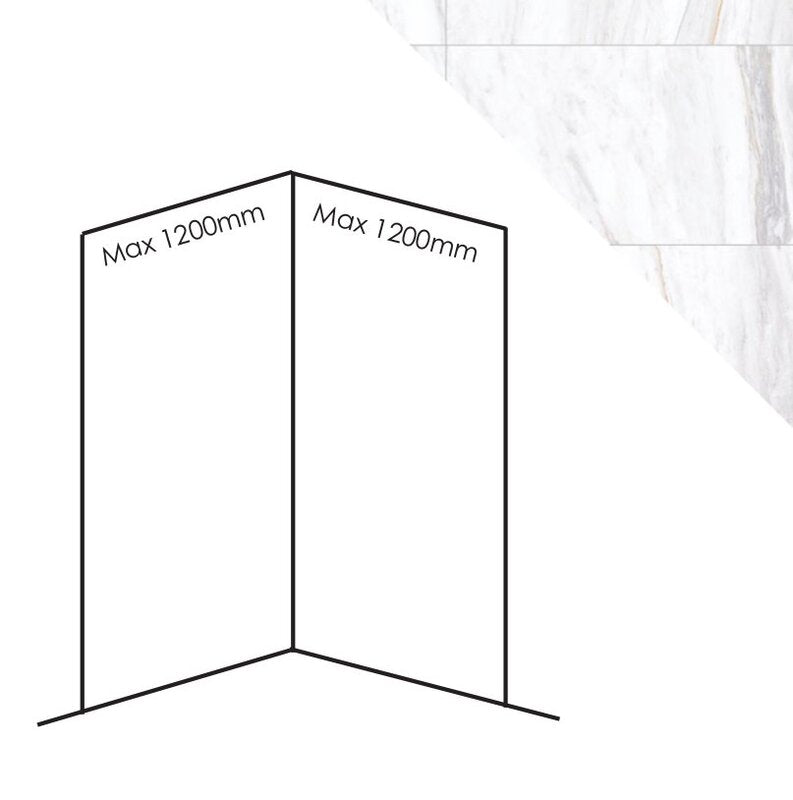 Bushboard Nuance Corner Pack A3 (for Shower Enclosures up to 1200mm) Satnas Marble Tile - Brand New Bathrooms
