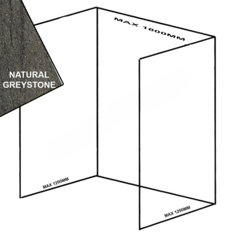 Bushboard Nuance Recess Pack E2 (for Shower Enclosures up to 1800mm) Natural Greystone - Brand New Bathrooms