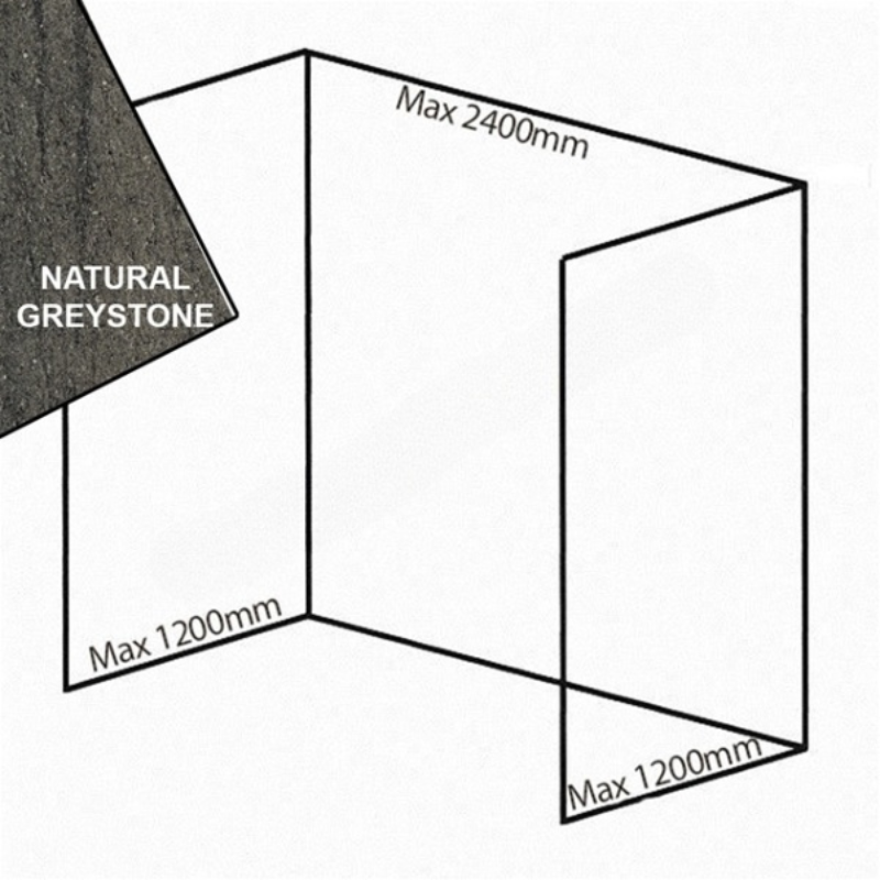 Bushboard Nuance Recess Pack F2 (for Shower Enclosures up to 2400mm) Natural Greystone - Brand New Bathrooms
