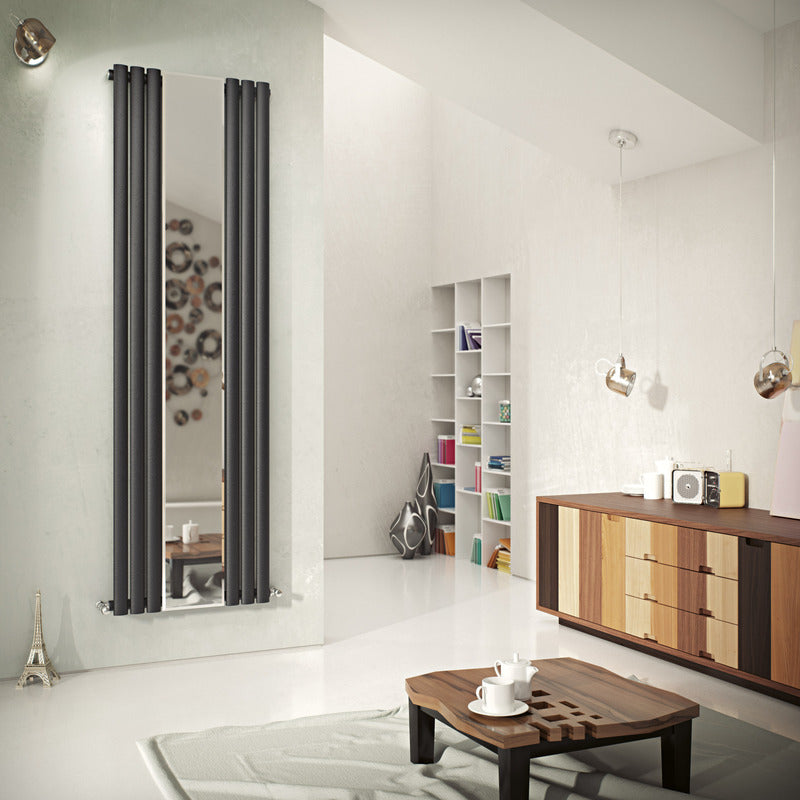 Eucotherm Nova Mirror Vertical Tube Radiator (2 colours, 1 size, 2 styles) - Brand New Bathrooms