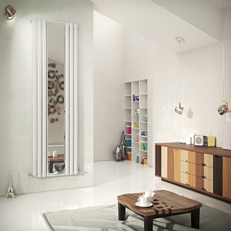 Eucotherm Nova Mirror Vertical Tube Radiator (2 colours, 1 size, 2 styles) - Brand New Bathrooms