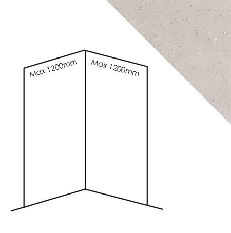 Bushboard Nuance Recess Pack D3 (for Shower Enclosures up to 1200mm) Doux Lime Quartz - Brand New Bathrooms