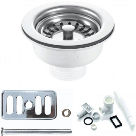 RAK Ceramics Overflow Plumbing Kit excluding Overflow Plate (Book out O/Fcover with this product) (White) - Brand New Bathrooms