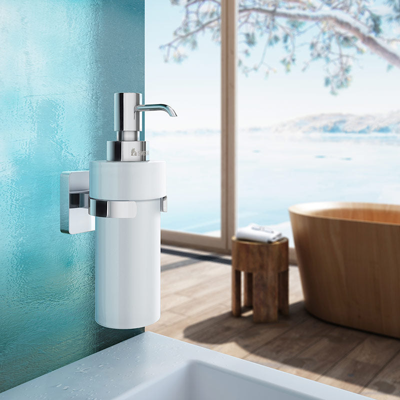 Smedbo ICE Porcelain Soap Dispenser Polished Chrome (4 Variants) - Brand New Bathroom 