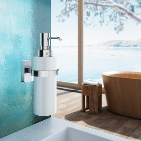 Smedbo ICE Porcelain Soap Dispenser Polished Chrome (4 Variants) - Brand New Bathroom 