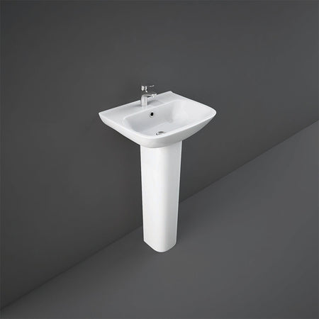 RAK Ceramics Origin Pedestal Basin 1 Tap Hole (3 sizes, Alpine White) BASIN ONLY - Brand New Bathrooms