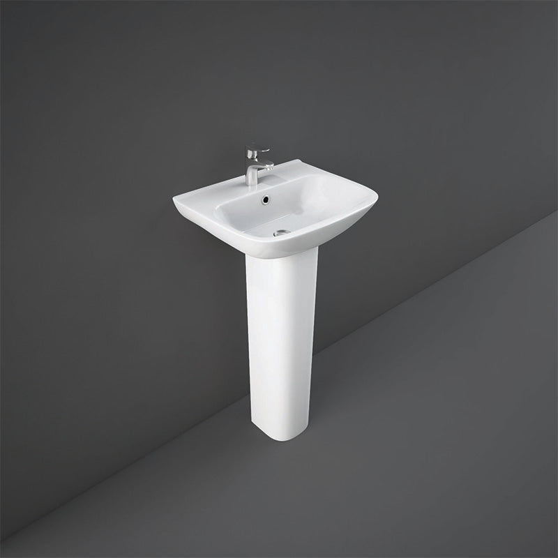 RAK Ceramics Origin Pedestal Basin 1 Tap Hole (3 sizes, Alpine White) BASIN ONLY - Brand New Bathrooms