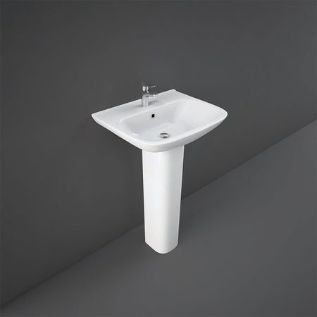 RAK Ceramics Origin Pedestal Basin 1 Tap Hole (3 sizes, Alpine White) BASIN ONLY - Brand New Bathrooms