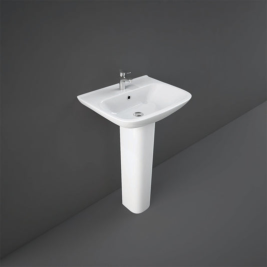 RAK Ceramics Origin Pedestal Basin 1 Tap Hole (3 sizes, Alpine White) BASIN ONLY - Brand New Bathrooms