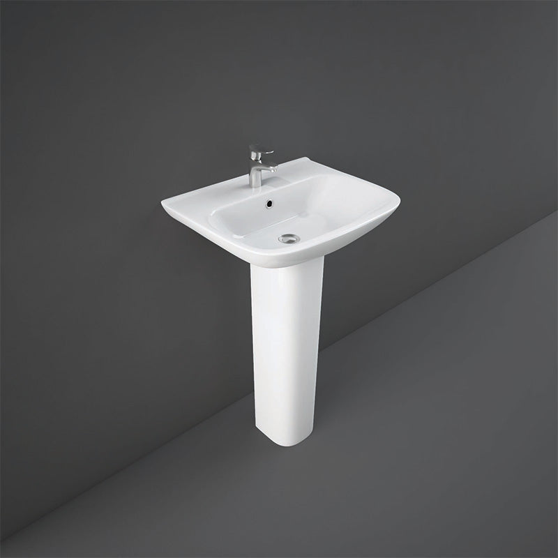 RAK Ceramics Origin Pedestal Basin 1 Tap Hole (3 sizes, Alpine White) BASIN ONLY - Brand New Bathrooms
