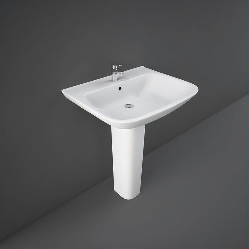 RAK Ceramics Origin Pedestal Basin 1 Tap Hole (3 sizes, Alpine White) BASIN ONLY - Brand New Bathrooms