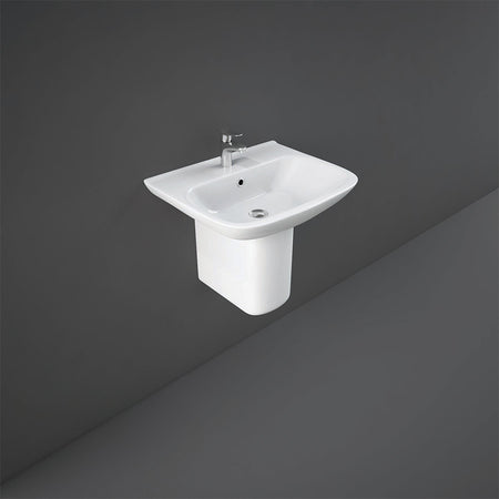 RAK Ceramics Caroline Half Pedestal for Basin (1 size, White) - Brand New Bathrooms
