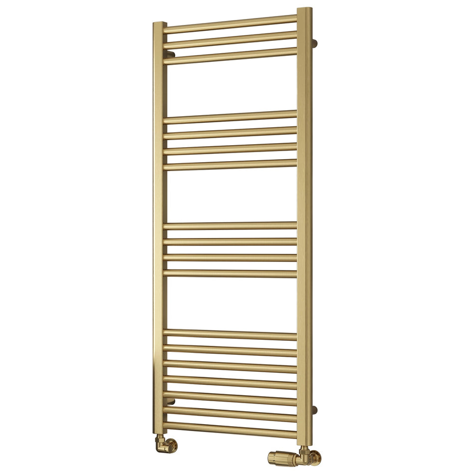 Reina Ottone Towel Radiator (6 sizes, Brushed Brass) - Brand New Bathrooms