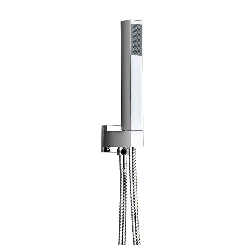 Scudo Chrome Shower Outlet, Hose & Head (Round & Square) - Brand New Bathrooms
