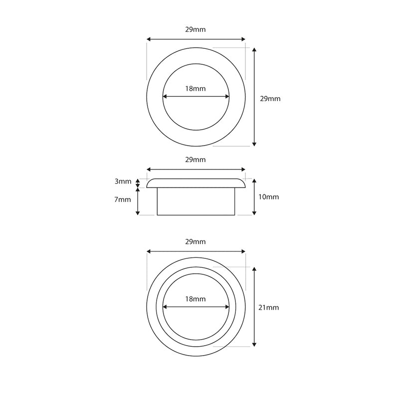 Scudo Basin Overflow Inserts (2 styles, 6 colours) - Brand New Bathrooms