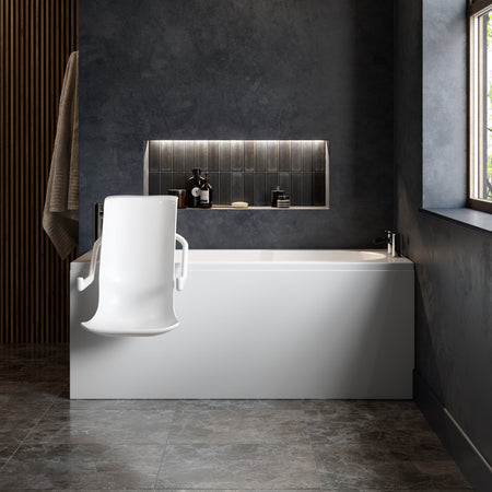 Mantaleda Omega Power Traverse Bath (2 sizes, 2 styles, White) - Brand New Bathrooms