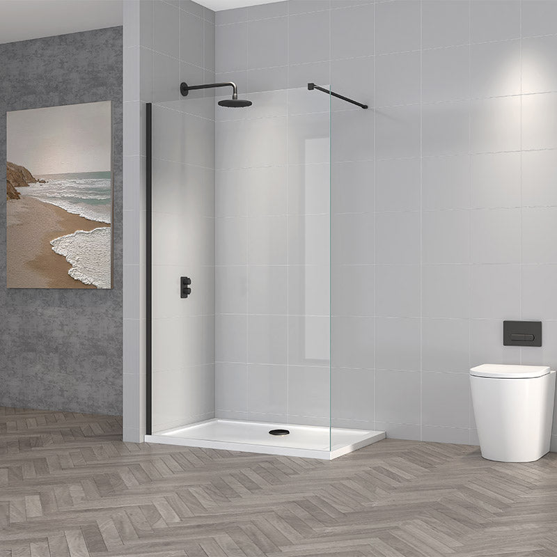 Tailored Bathrooms TI8 Wetroom Panel w. Profile Kit (6 sizes, Black) - Brand New Bathrooms