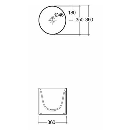 RAK Ceramics Petit 360mm Countertop Basin (1 size, 2 styles, Gloss White) - Brand New Bathrooms