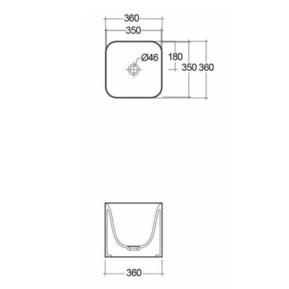 RAK Ceramics Petit 360mm Countertop Basin (1 size, 2 styles, Gloss White) - Brand New Bathrooms