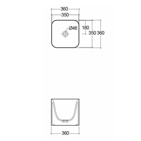 RAK Ceramics Petit 360mm Countertop Basin (1 size, 2 styles, Gloss White) - Brand New Bathrooms