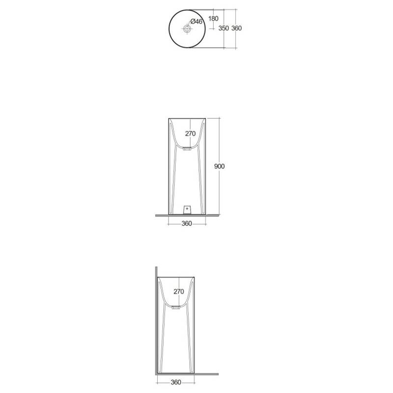 RAK Ceramics Petit Round 360mm Free Standing Wash Basin (1 size, 2 styles, Alpine White) - Brand New Bathrooms