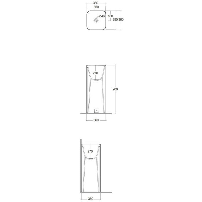RAK Ceramics Petit Round 360mm Free Standing Wash Basin (1 size, 2 styles, Alpine White) - Brand New Bathrooms