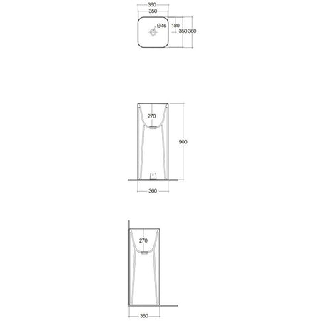 RAK Ceramics Petit Round 360mm Free Standing Wash Basin (1 size, 2 styles, Alpine White) - Brand New Bathrooms