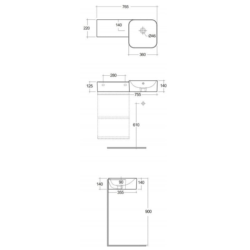 RAK Ceramics Petit Wash Basin (1 size, 2 styles, 2 types, Alpine White) - Brand New Bathrooms