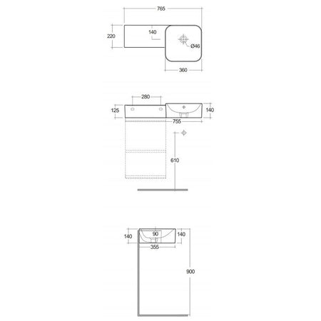 RAK Ceramics Petit Wash Basin (1 size, 2 styles, 2 types, Alpine White) - Brand New Bathrooms