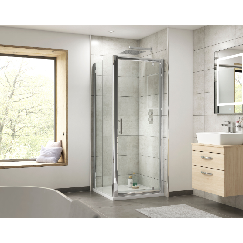 Hudson Reed Pacific Side Panel - 6mm Glass - (5 sizes, Polished Chrome) - Brand New Bathrooms